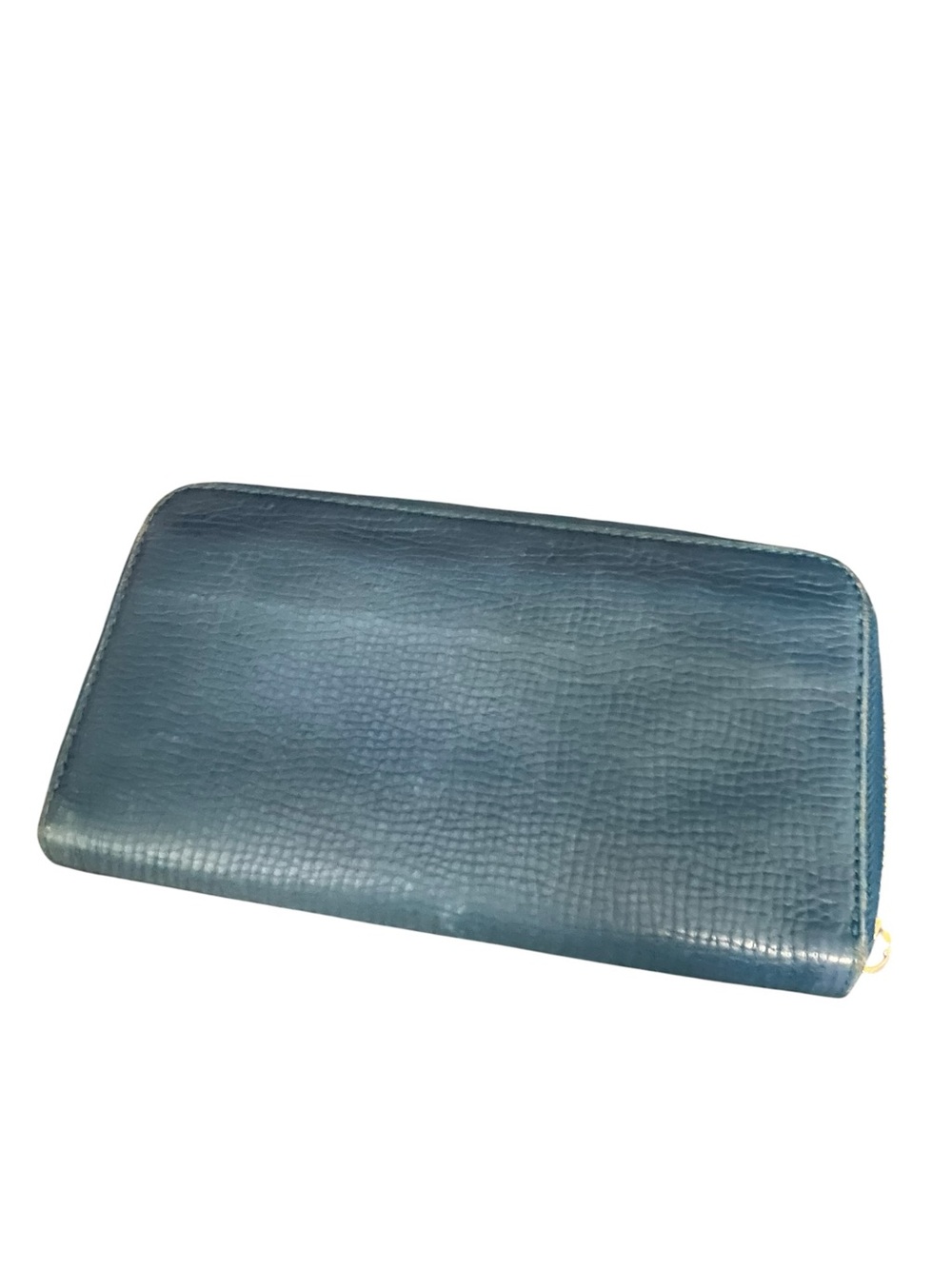 Chloé Lily Bow Zip Around Wallet - Grained Blue Leather Authentic COA CARD - Picture 2 of 15